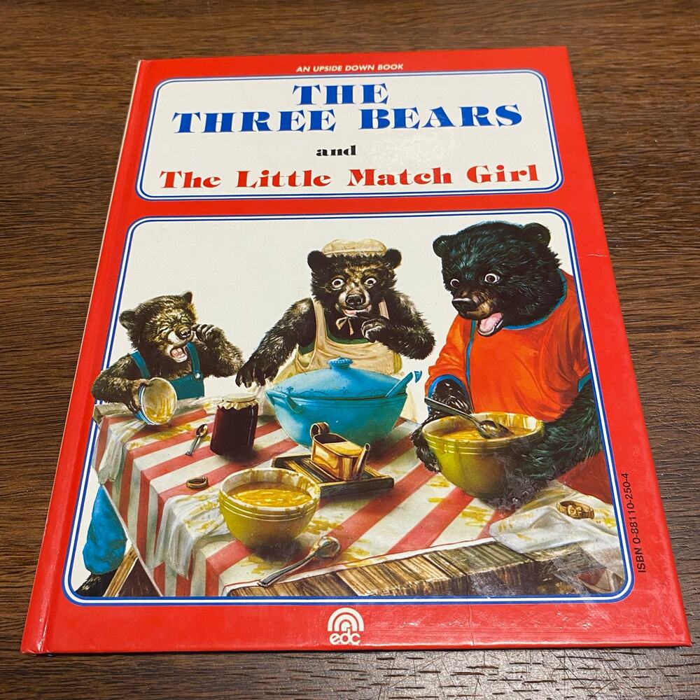 Vintage 1985 The Three Bears Little Match Girl Upside Down Book